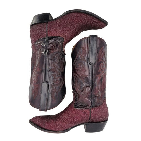 Nocona Stingray Red Mens Size 11.5D Maroon Burgundy Leather Cowboy Western Boots - Picture 9 of 16